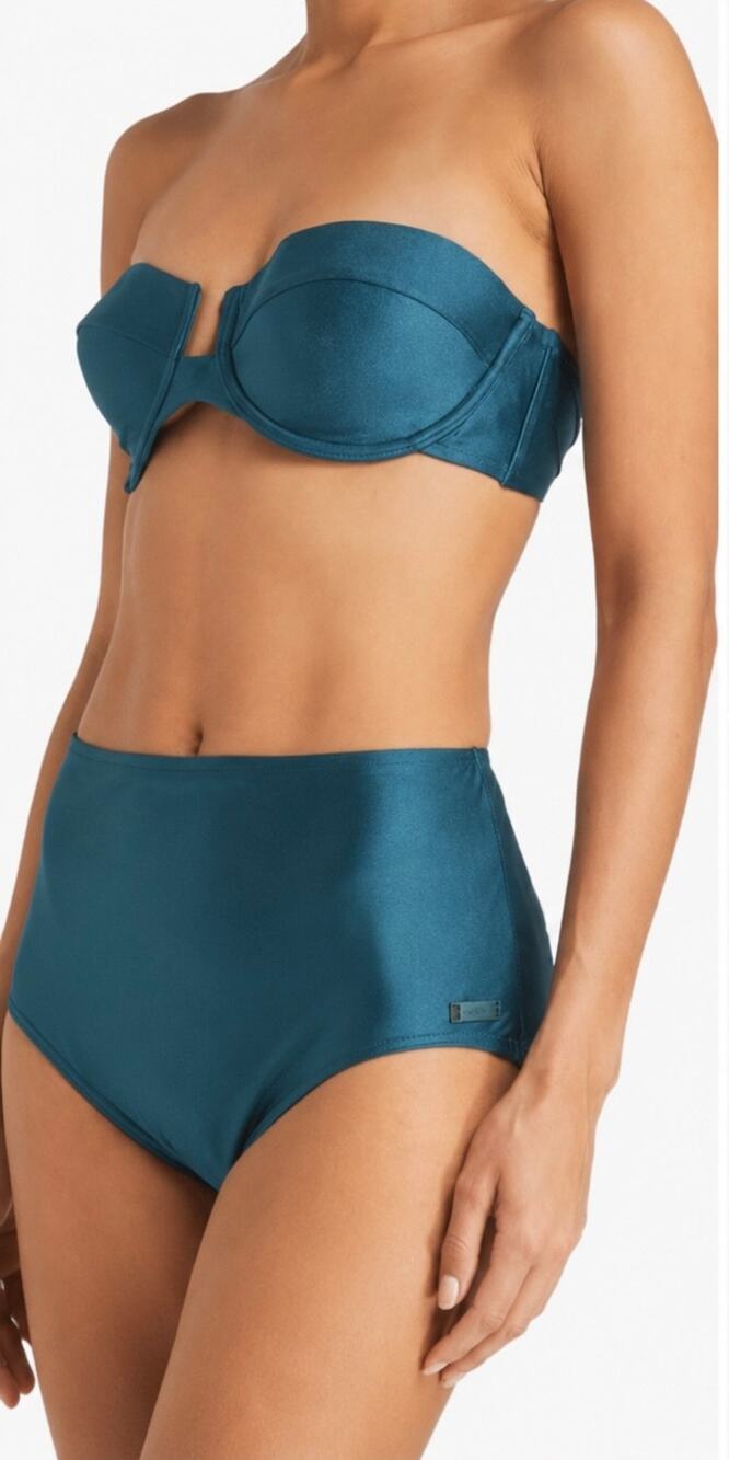 Zimmermann NWT Separates Balconette Bandeau Underwired Bikini Top Teal Sz 10